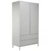 Westwing Collection Kleiderschrank Ikaro in Grau, 2-türig, B 110 x H 200 cm