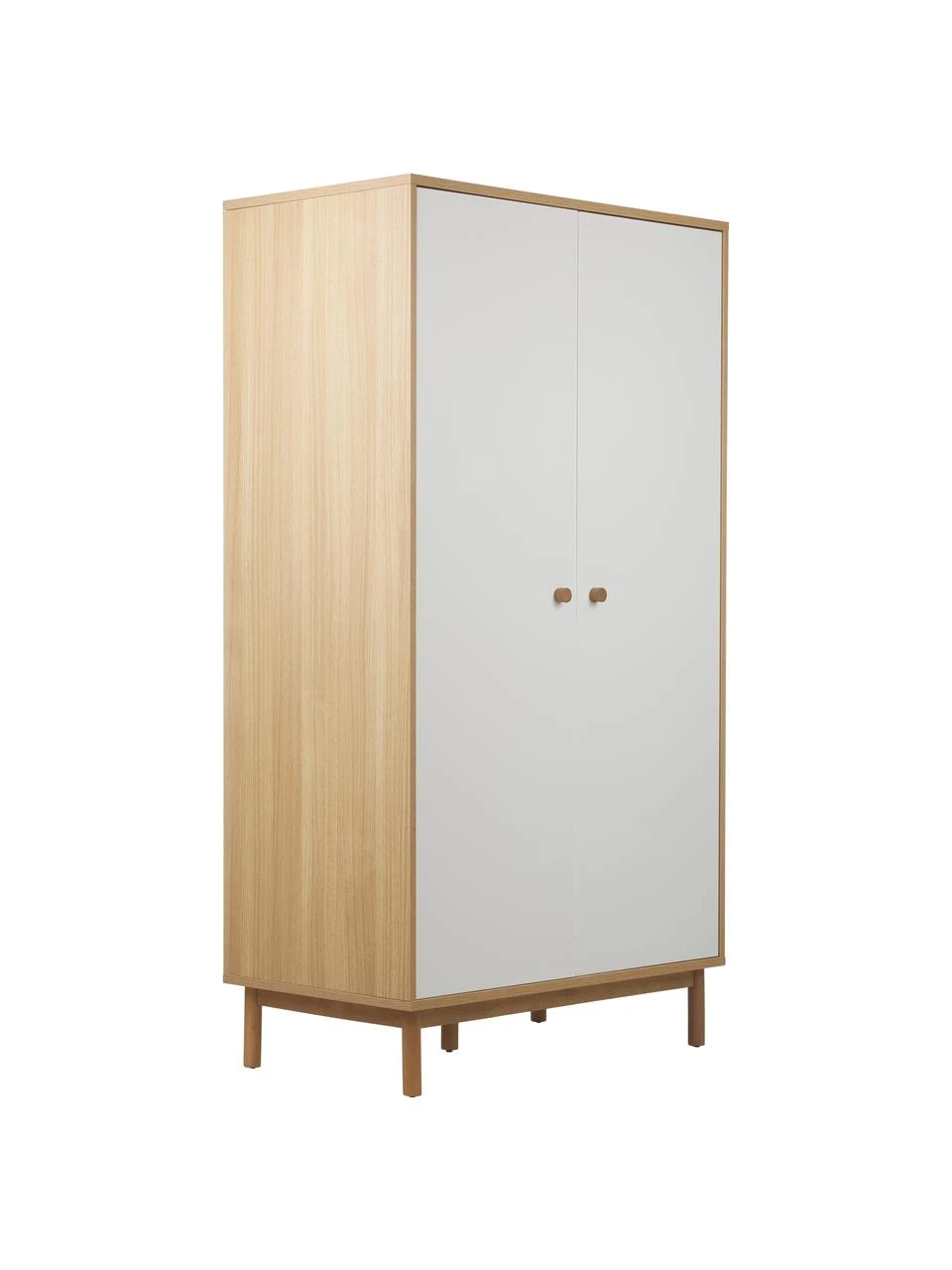 Westwing Collection Kleiderschrank Nathan in Weiß, 2-türig, B 100 x H 186 cm – Bild 5