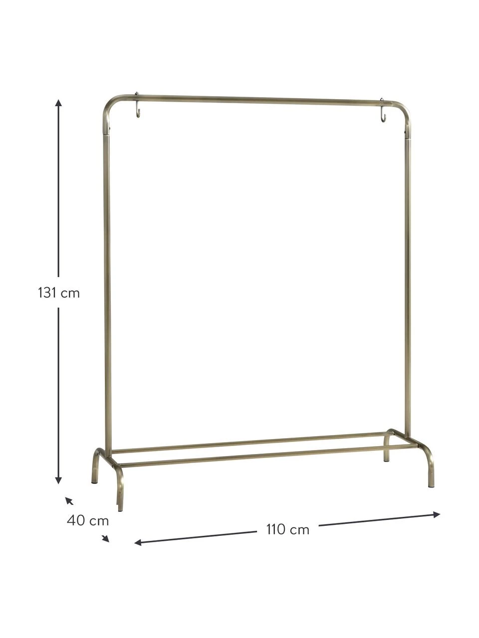 Kleiderständer Industri aus Metall in Goldfarben, B 110 x H 131 cm – Bild 3