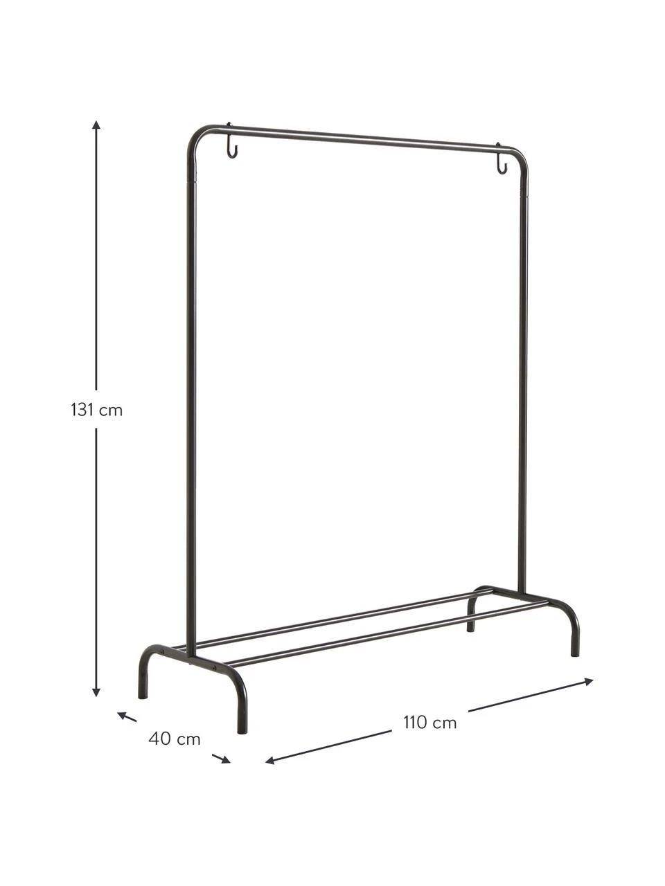 Kleiderständer Industri aus Metall in Schwarz, B 110 x H 131 cm – Bild 3