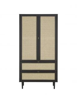 Westwing Collection Kleiner Kleiderschrank Aries mit Wiener Geflecht, 2-türig, B 100 x H 194 cm