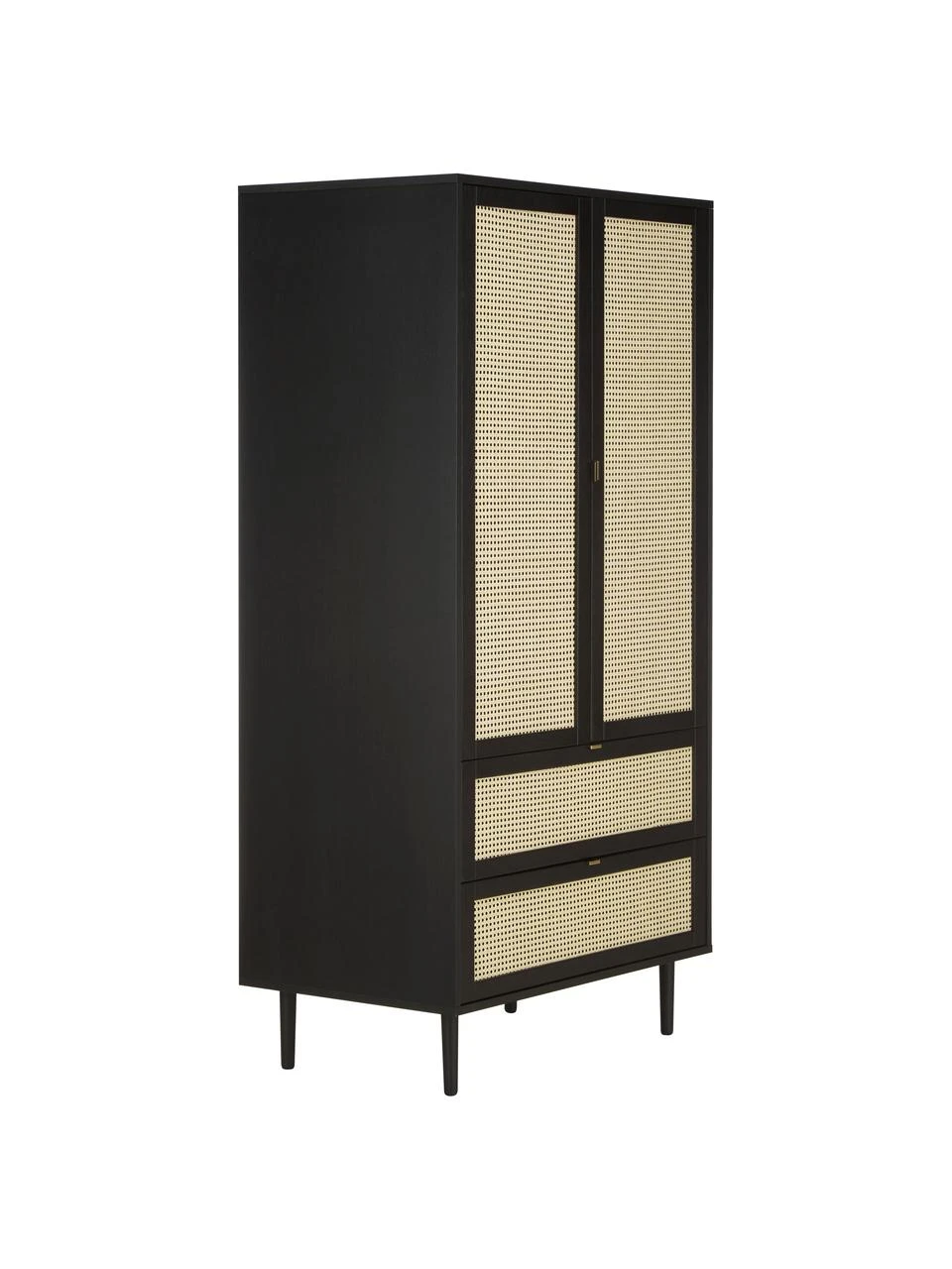 Westwing Collection Kleiner Kleiderschrank Aries mit Wiener Geflecht, 2-türig, B 100 x H 194 cm – Bild 4