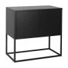 Westwing Collection Kleines Metall-Sideboard Neptun mit Türen in Schwarz, B 82 x H 80 cm