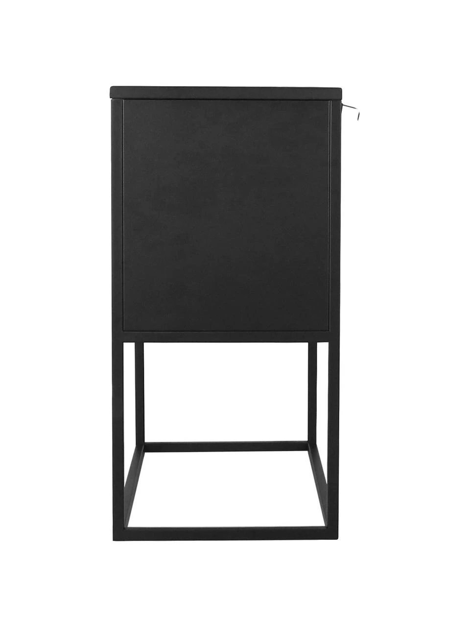 Westwing Collection Kleines Metall-Sideboard Neptun mit Türen in Schwarz, B 82 x H 80 cm – Bild 5