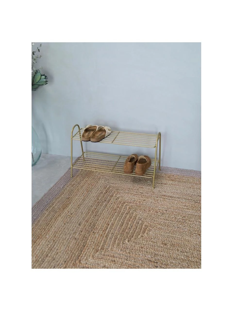 Madam Stoltz Kleines Schuhregal Anna mit 2 Ablageflächen, B 64 x H 37 cm – Bild 2