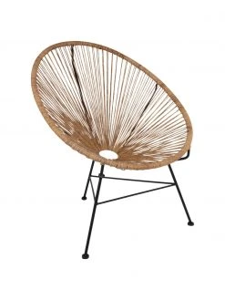 Westwing Collection Loungesessel Bahia aus Kunststoff-Geflecht in Rattanoptik, B 81 x T 73 cm