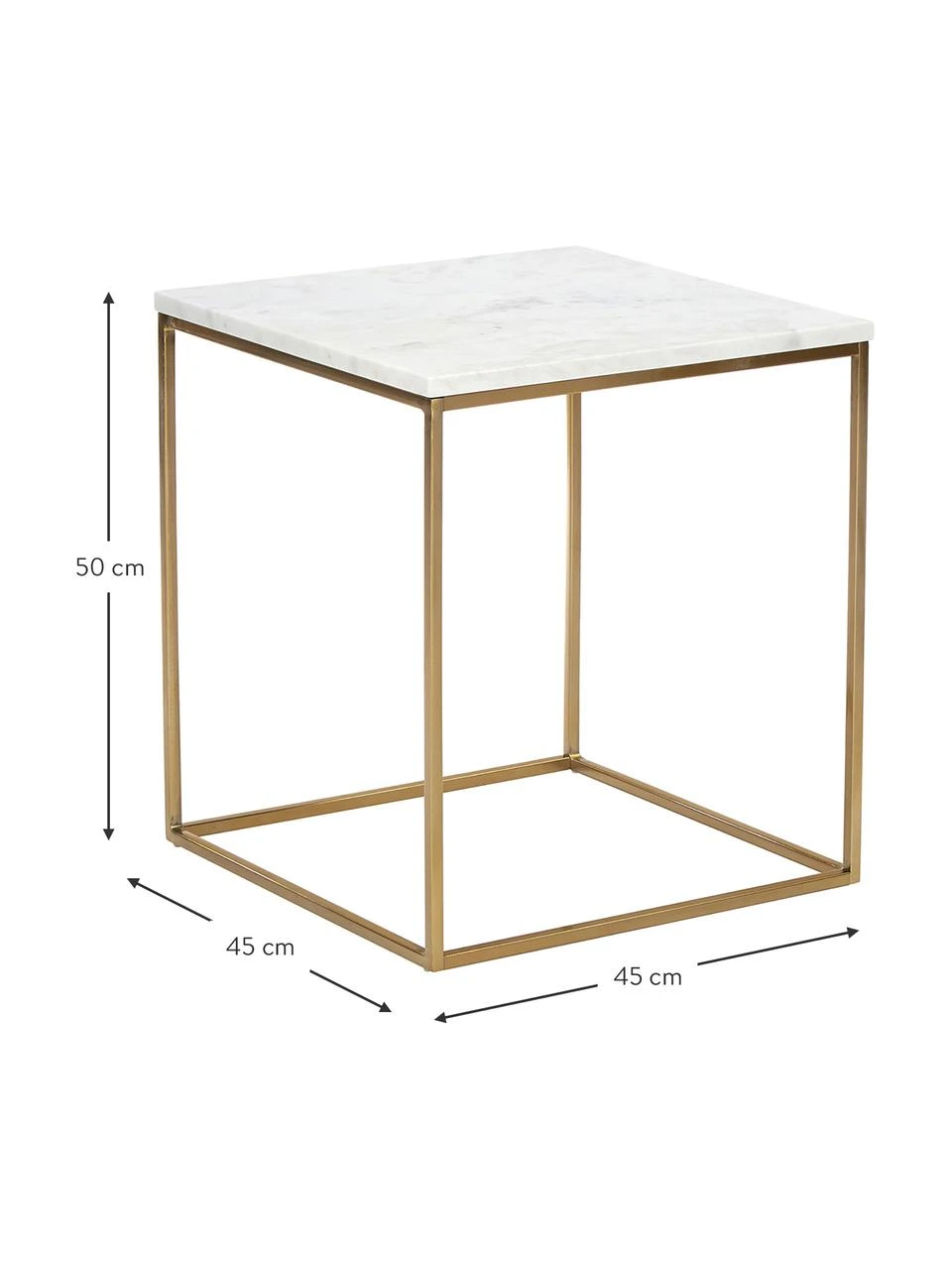 Westwing Collection Marmor-Beistelltisch Alys, B 45 x H 50 cm – Bild 3