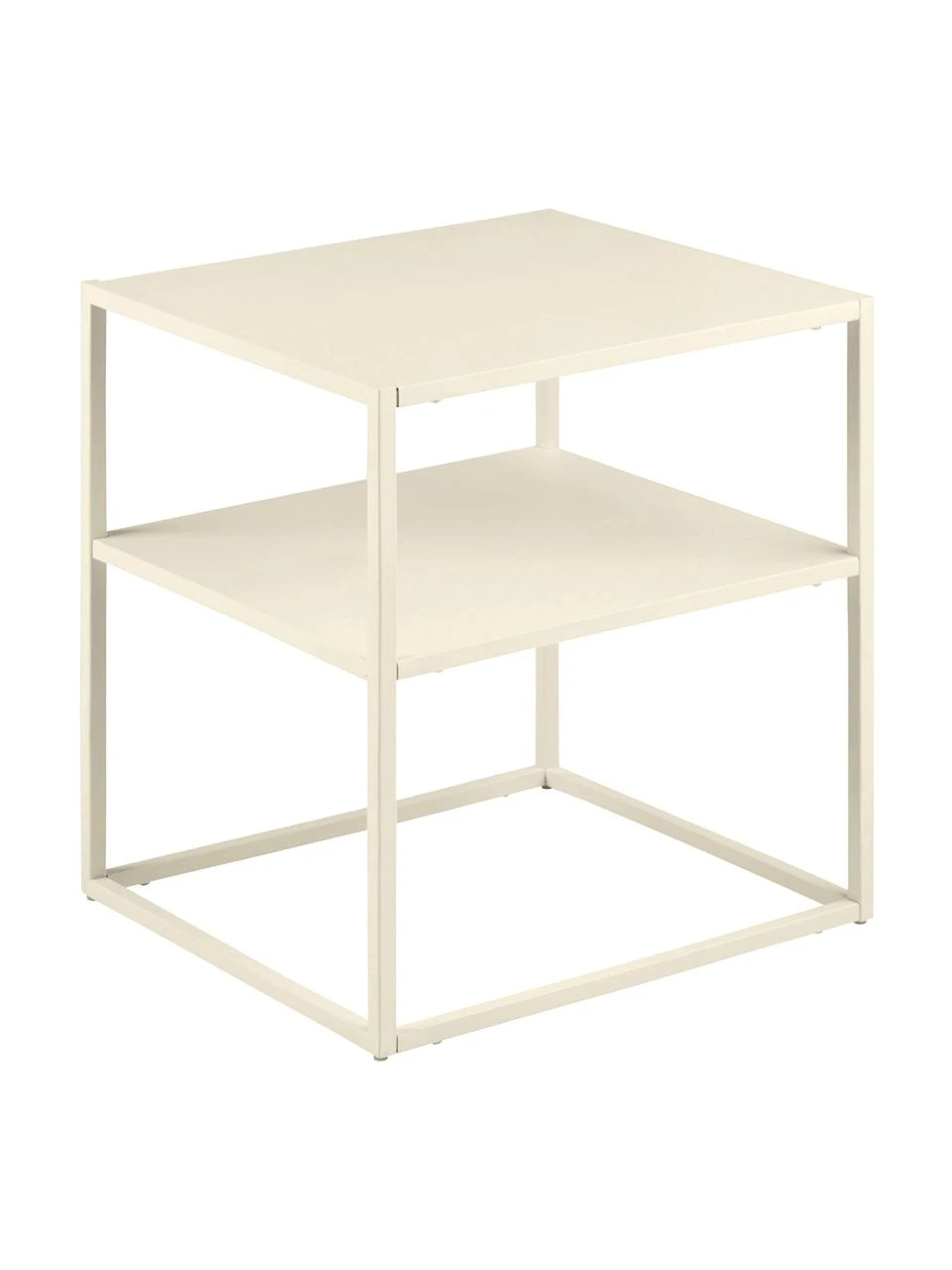 Westwing Collection Metall-Beistelltisch Neptun mit Ablage in Beige, B 45 x T 40 cm