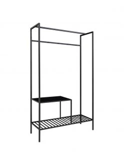 Metall-Garderobe Noel in Schwarz, B 101 x H 170 cm