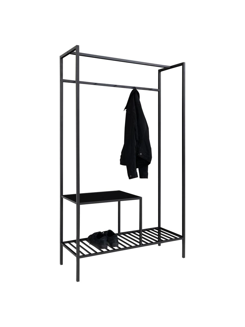 Metall-Garderobe Noel in Schwarz, B 101 x H 170 cm – Bild 5