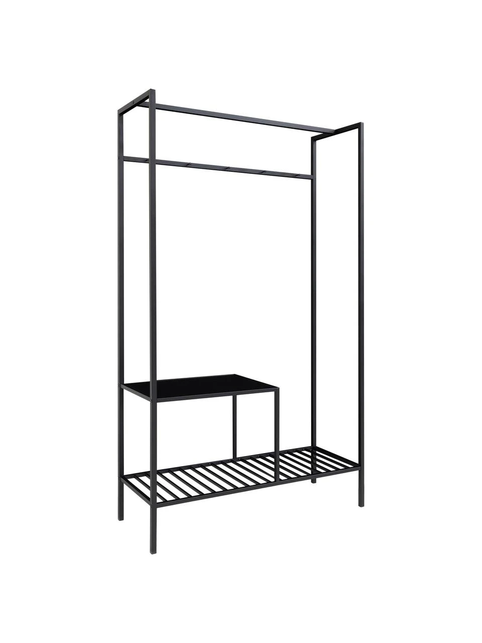 Metall-Garderobe Noel in Schwarz, B 101 x H 170 cm