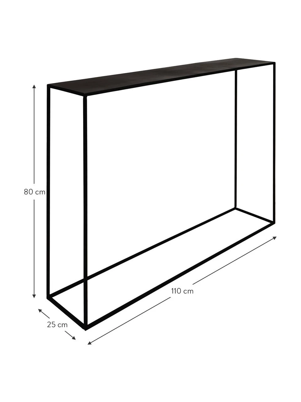 Metall-Konsole Expo in Schwarz, B 110 x T 25 cm – Bild 3