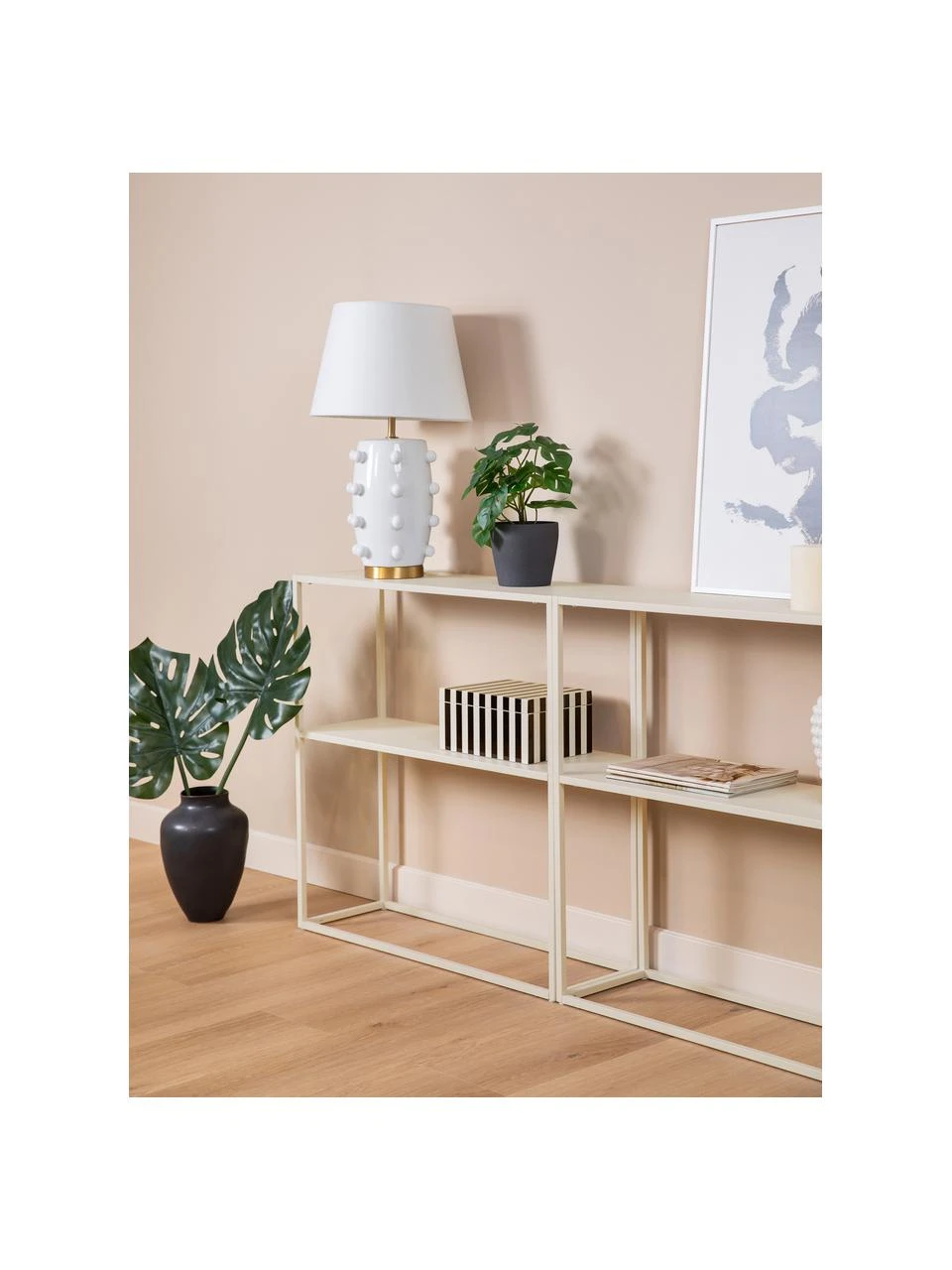 Westwing Collection Metall-Regal Neptun mit Ablage in Beige, B 80 x H 80 cm – Bild 4