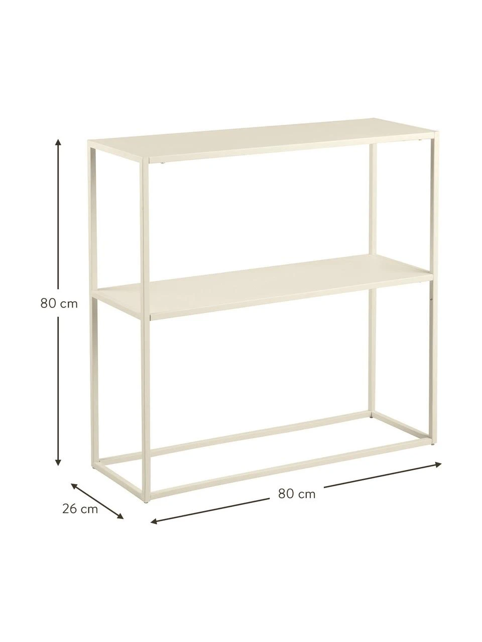 Westwing Collection Metall-Regal Neptun mit Ablage in Beige, B 80 x H 80 cm – Bild 5