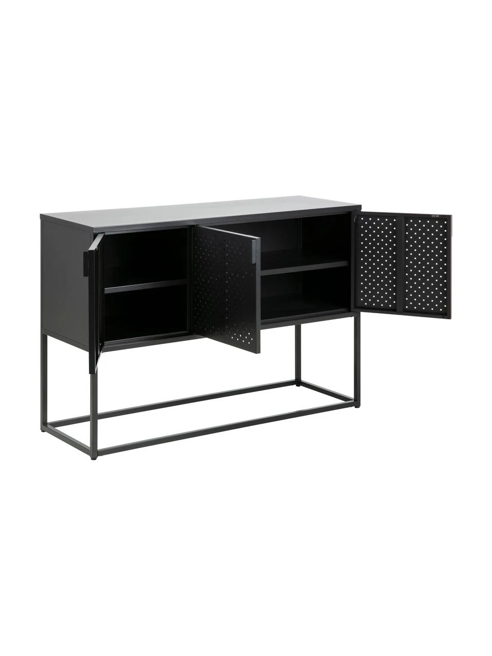 Westwing Collection Metall-Sideboard Neptun mit Türen in Schwarz, B 120 x H 80 cmNur noch 1 Artikel verfügbar – Bild 6