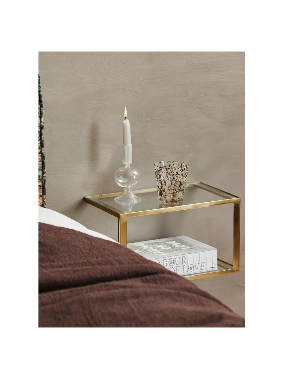 Nordal Metall-Wandregal Nera in Goldfarben, B 36 x H 20.5 cm – Bild 2