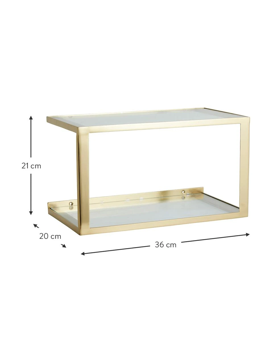 Nordal Metall-Wandregal Nera in Goldfarben, B 36 x H 20.5 cm – Bild 3