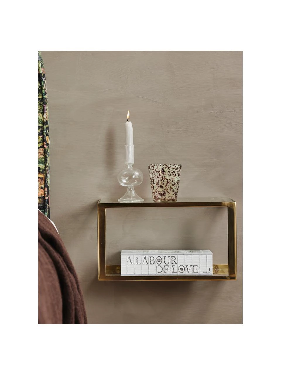 Nordal Metall-Wandregal Nera in Goldfarben, B 36 x H 20.5 cm – Bild 5