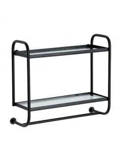 Metall-Wandregal Thelma in Schwarz, B 43 x H 42 cm