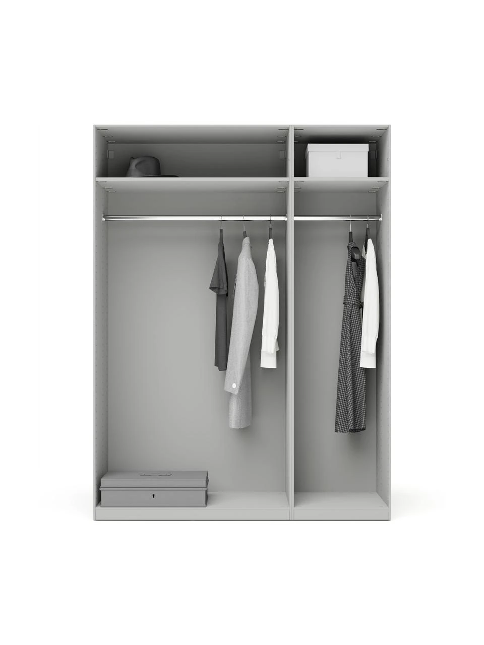 Westwing Collection Modularer Drehtürenschrank Charlotte in Grau, 150 cm Breite, mehrere Varianten, Basic Interior, Höhe 200 cm – Bild 2