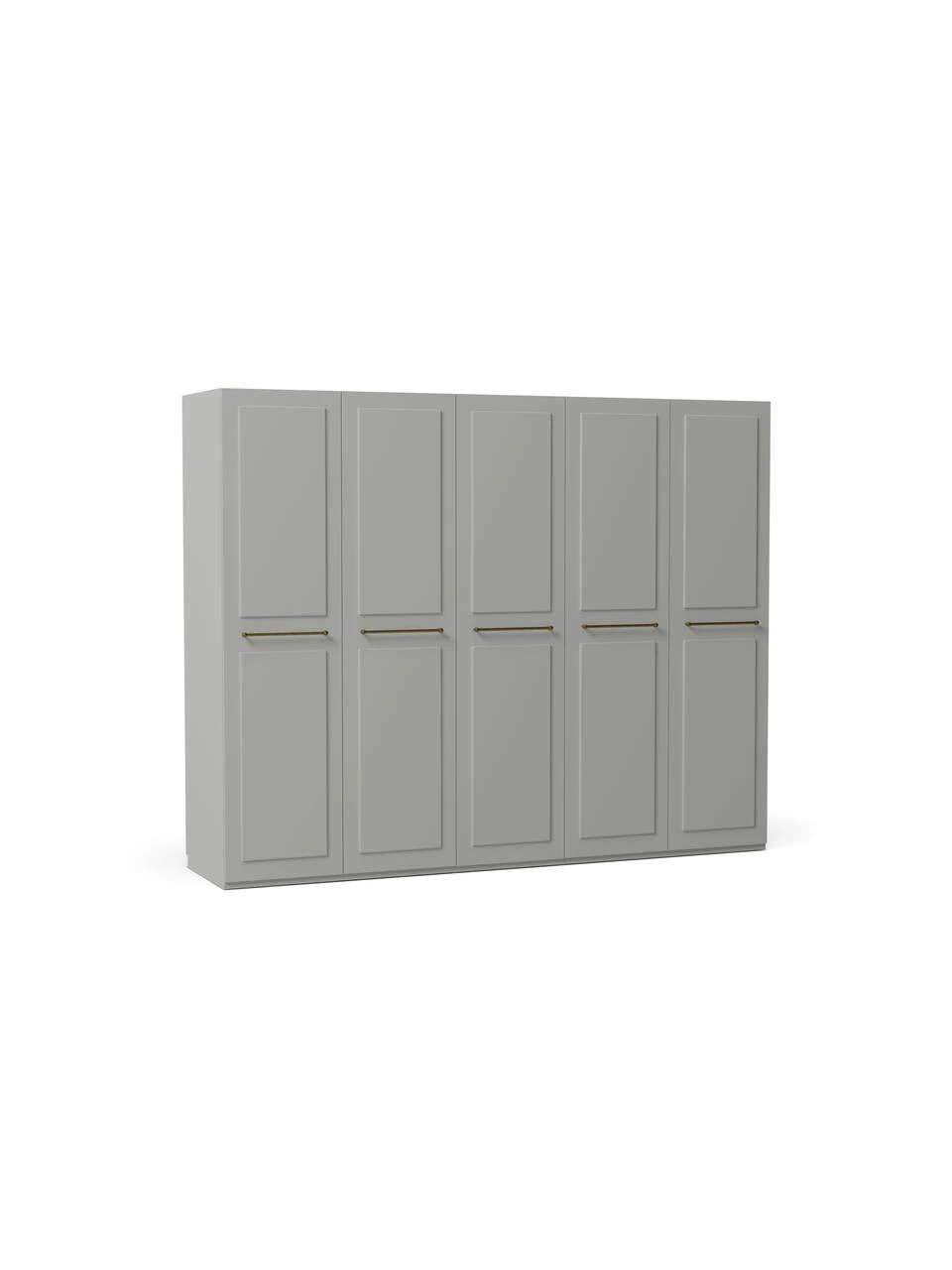 Westwing Collection Modularer Drehtürenschrank Charlotte in Grau, 250 cm Breite, mehrere Varianten, Basic Interior, Höhe 200 cm