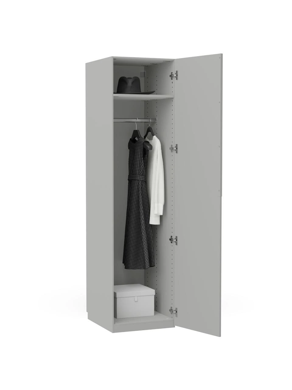 Westwing Collection Modularer Drehtürenschrank Leon in Grau, 50 cm Breite, mehrere Varianten, Basic Interior, Höhe 200 cm – Bild 4