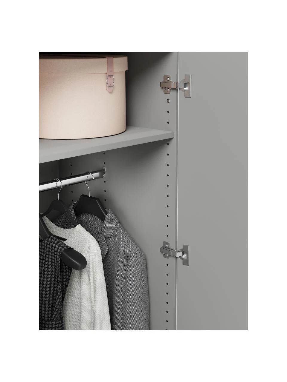 Westwing Collection Modularer Drehtürenschrank Leon in Grau, 50 cm Breite, mehrere Varianten, Basic Interior, Höhe 200 cm – Bild 5