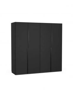 Westwing Collection Modularer Drehtürenschrank Leon in Schwarz, 200 cm Breite, mehrere Varianten, Basic Interior, Höhe 200 cm