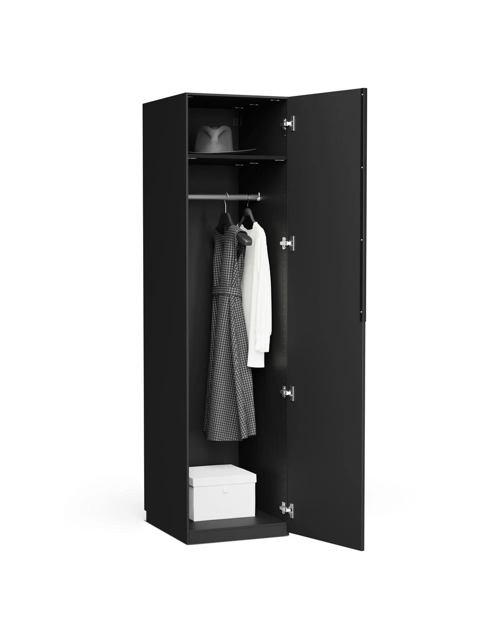 Westwing Collection Modularer Drehtürenschrank Leon in Schwarz, 50 cm Breite, mehrere Varianten, Basic Interior, Höhe 200 cm – Bild 4