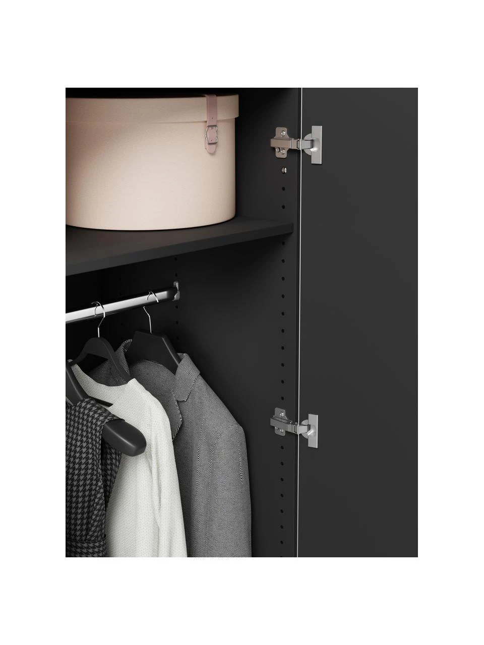 Westwing Collection Modularer Drehtürenschrank Leon in Schwarz, 50 cm Breite, mehrere Varianten, Basic Interior, Höhe 200 cm – Bild 5