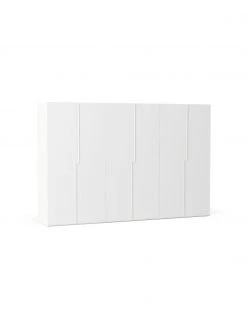 Westwing Collection Modularer Drehtürenschrank Leon in Weiß, 300 cm Breite, mehrere Varianten, Basic Interior, Höhe 200 cm