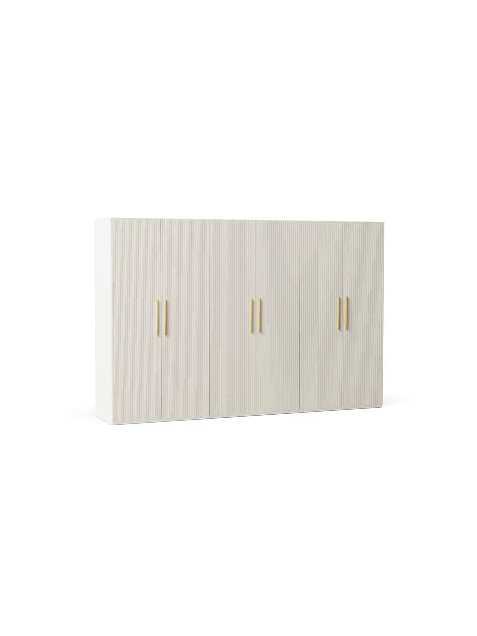 Westwing Collection Modularer Drehtürenschrank Simone in Beige, 300 cm Breite, mehrere Varianten, Basic Interior, Höhe 200 cm