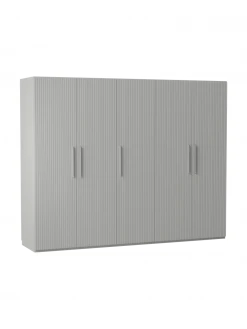 Westwing Collection Modularer Drehtürenschrank Simone in Grau, 250 cm Breite, mehrere Varianten, Basic Interior, Höhe 200 cm