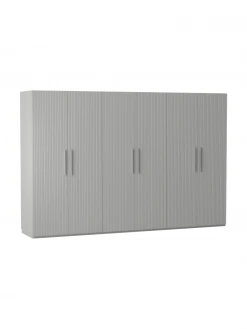 Westwing Collection Modularer Drehtürenschrank Simone in Grau, 300 cm Breite, mehrere Varianten, Basic Interior, Höhe 200 cm