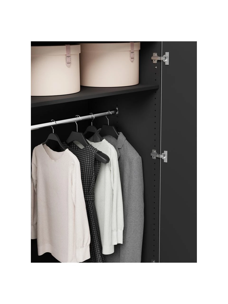 Westwing Collection Modularer Drehtürenschrank Simone in Walnuss-Optik, 150 cm Breite, mehrere Varianten, Basic Interior, Höhe 200 cm – Bild 5