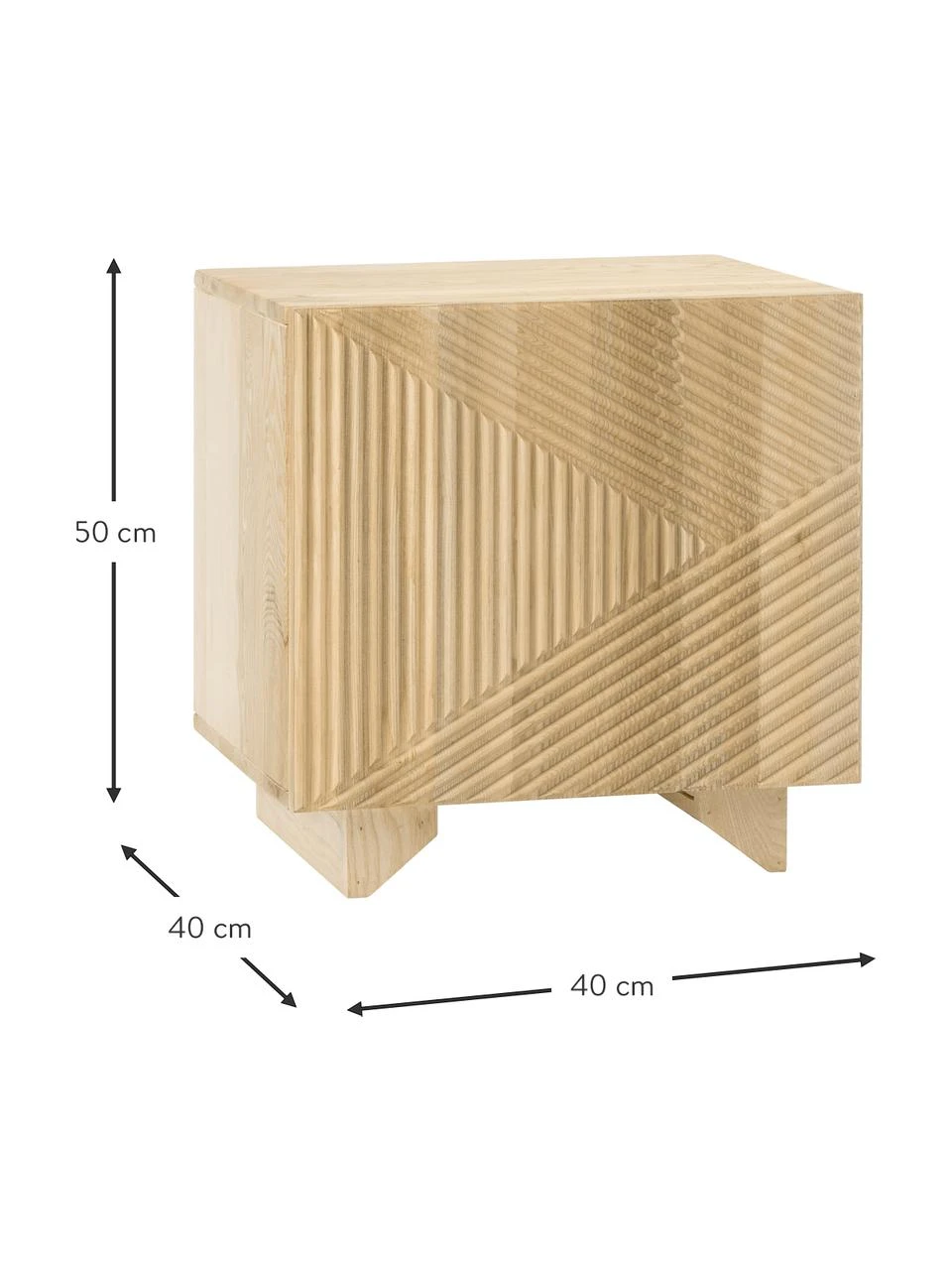 Westwing Collection Nachttisch Louis aus massivem Eschenholz, B 40 x H 50 cm – Bild 5