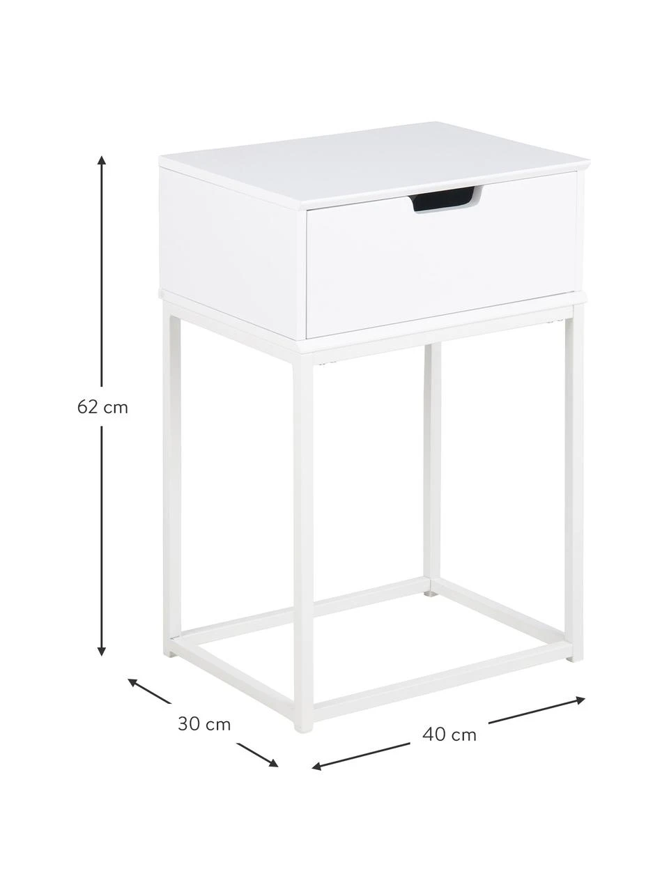 Nachttisch Mitra mit Schublade, B 40 x H 62 cm – Bild 2