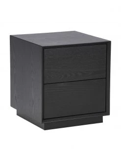 Westwing Collection Nachttisch Noel aus Eschenholzfurnier in Schwarz, B 45 x H 50 cm