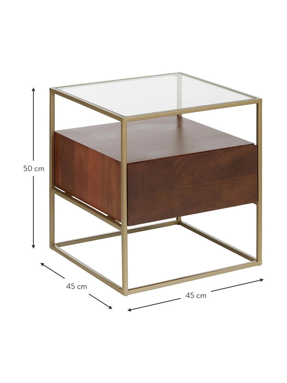 Westwing Collection Nachttisch Theodor mit Schublade, B 45 x H 50 cm – Bild 4