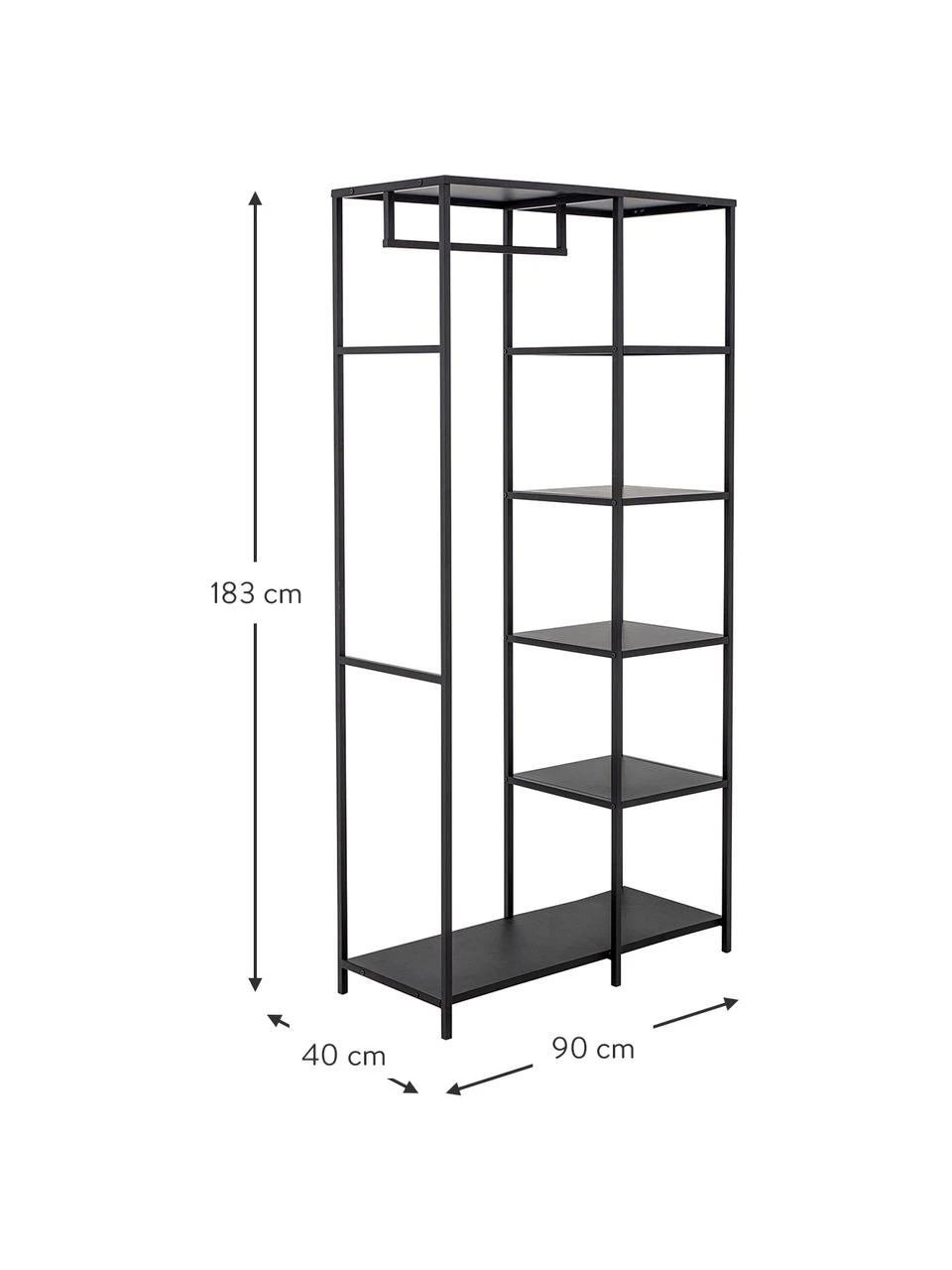 Bloomingville Offener Metall-Kleiderschrank Valde, B 90 x H 183 cm – Bild 3