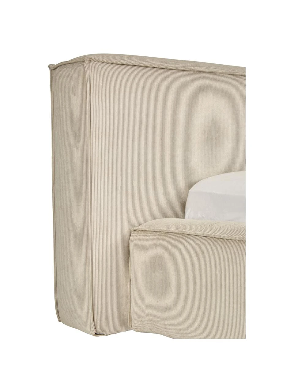 Westwing Collection Polsterbett Lennon in Beige aus Cord, B 140 x L 200 cm – Bild 6