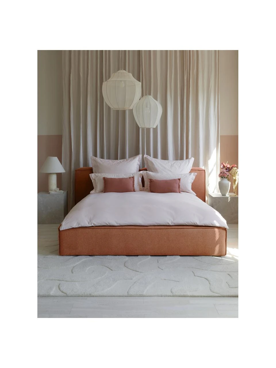 Westwing Collection Polsterbett Lennon mit Stauraumfunktion in Nougat, B 140 x L 200 cm – Bild 2