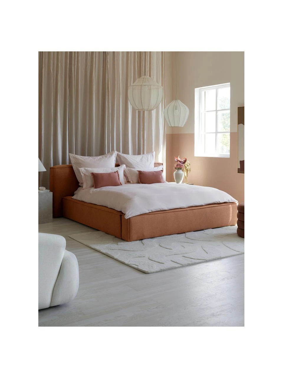 Westwing Collection Polsterbett Lennon mit Stauraumfunktion in Nougat, B 140 x L 200 cm – Bild 3