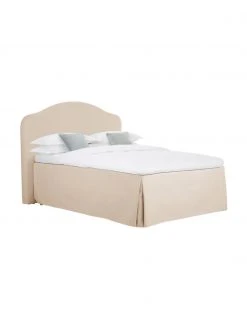 Westwing Collection Premium Boxspringbett Dahlia in Beige, 140 x 200 cm, Härtegrad H2
