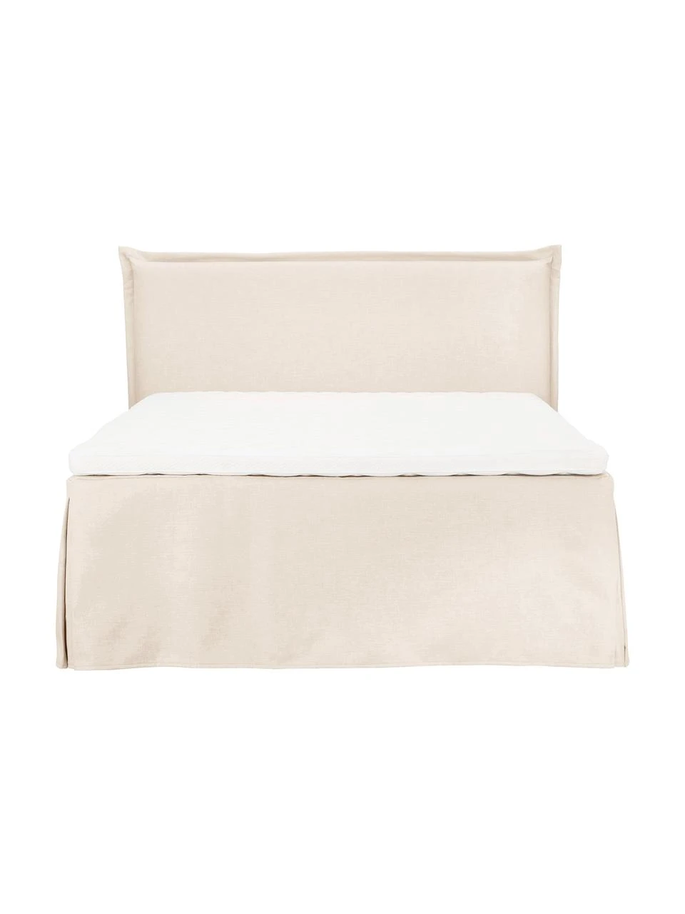 Westwing Collection Premium Boxspringbett Violet in Cremeweiß, 140 x 200 cm, Härtegrad 2 – Bild 4