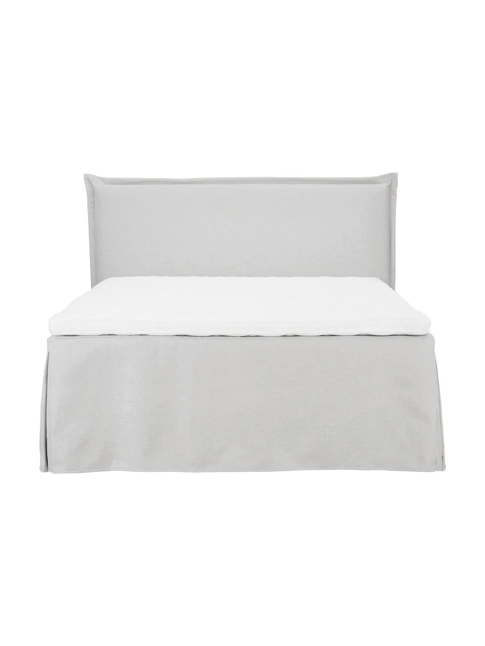 Westwing Collection Premium Boxspringbett Violet in Hellgrau, 140 x 200 cm, Härtegrad 2 – Bild 4