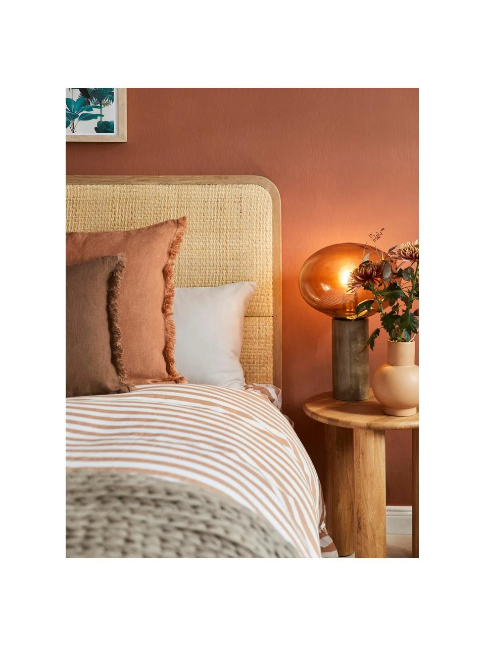 Jotex Rattan-Kopfteil Byrum mit Holzrahmen, B 165 x H 85 cm – Bild 3