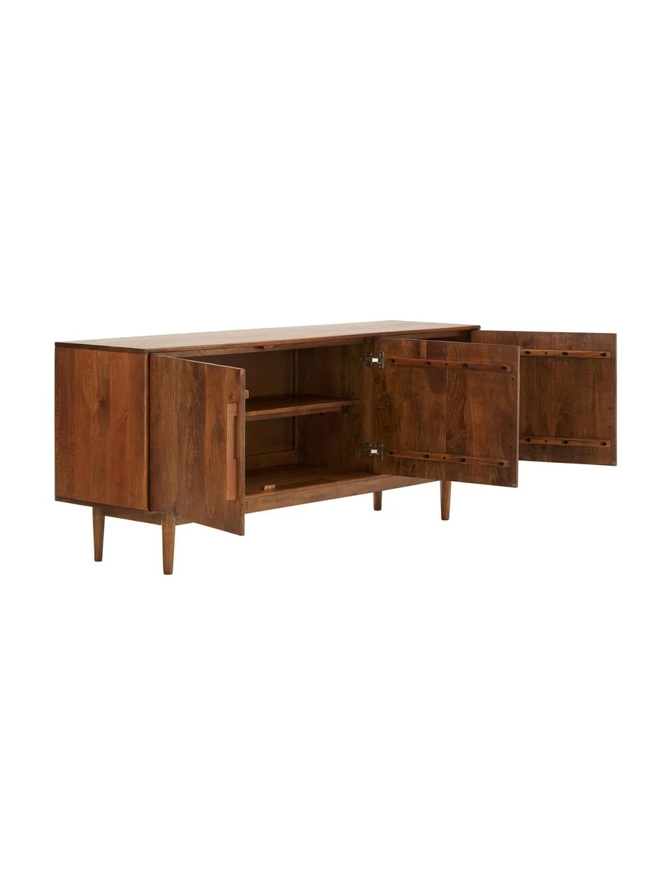 Westwing Collection Retro Sideboard Paul mit Türen aus massivem Mangoholz, B 180 x H 75 cm – Bild 6