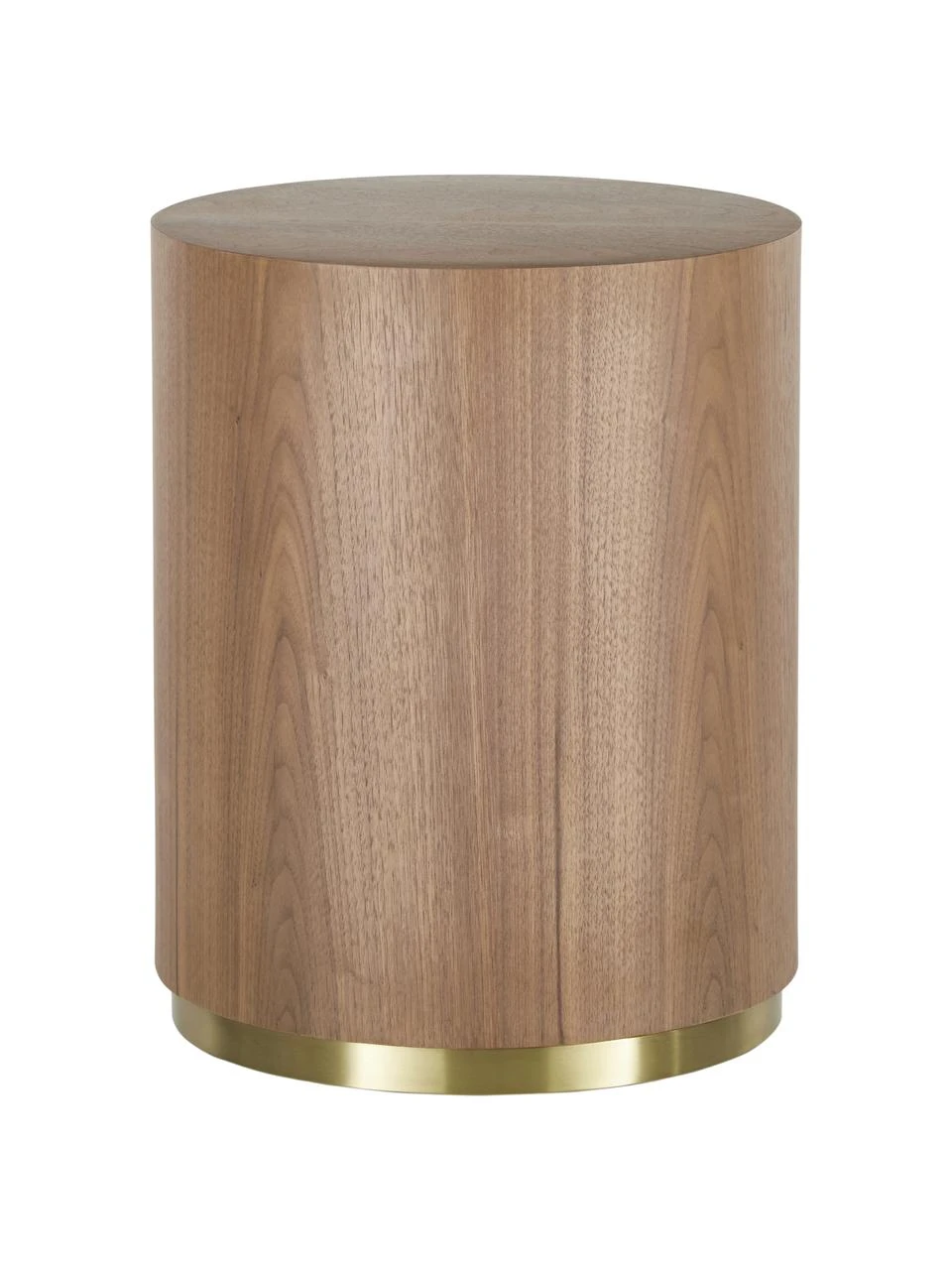 Westwing Collection Runder Beistelltisch Clarice in Walnussfarben, Ø 40 x H 50 cm