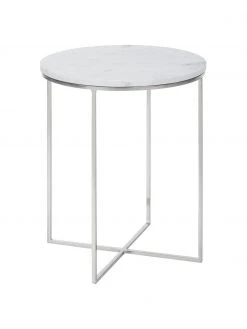 Westwing Collection Runder Marmor-Beistelltisch Alys, Ø 40 x H 50 cm